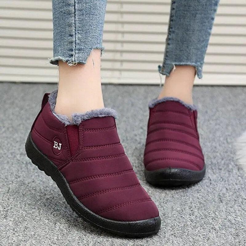 2022 New Women Boots Slip On Comfortable Women Shoes Platform Women Boots Soft Keep Warm Fashion Flat Botas Mujer Winter Boots - SANTANA HOUSE
