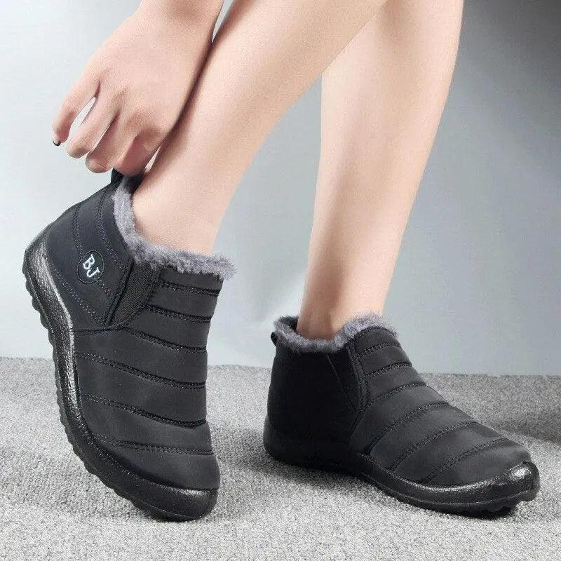 2022 New Women Boots Slip On Comfortable Women Shoes Platform Women Boots Soft Keep Warm Fashion Flat Botas Mujer Winter Boots - SANTANA HOUSE