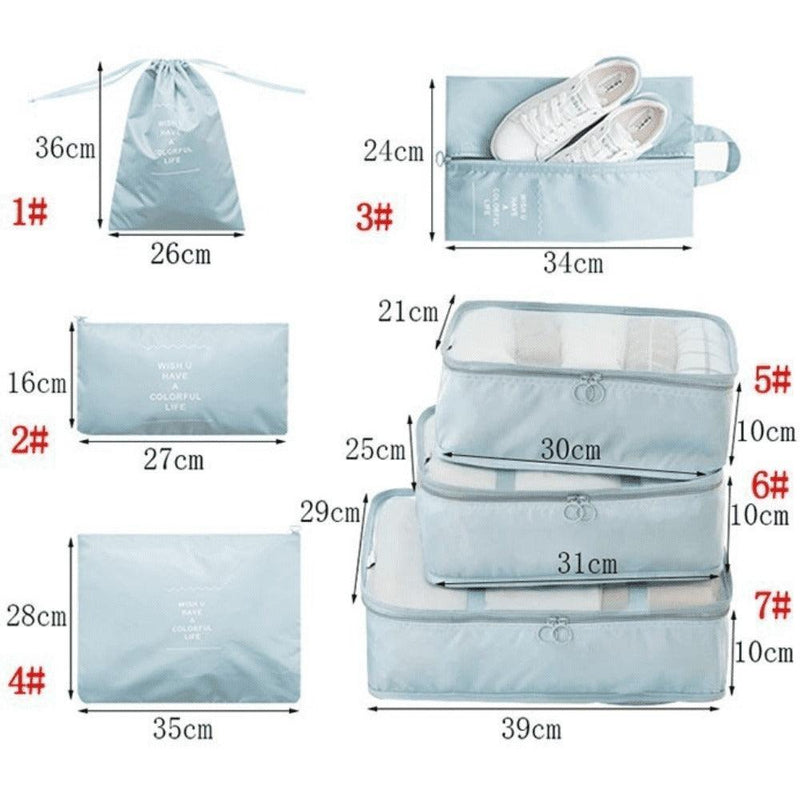 Kit 7 Bolsas Organizadoras Para Mala de Viagem STORAGE BAG - [PAGUE 4 LEVE 7 - SUPER PROMOÇÃO POR TEMPO LIMITADO] - SANTANA HOUSE