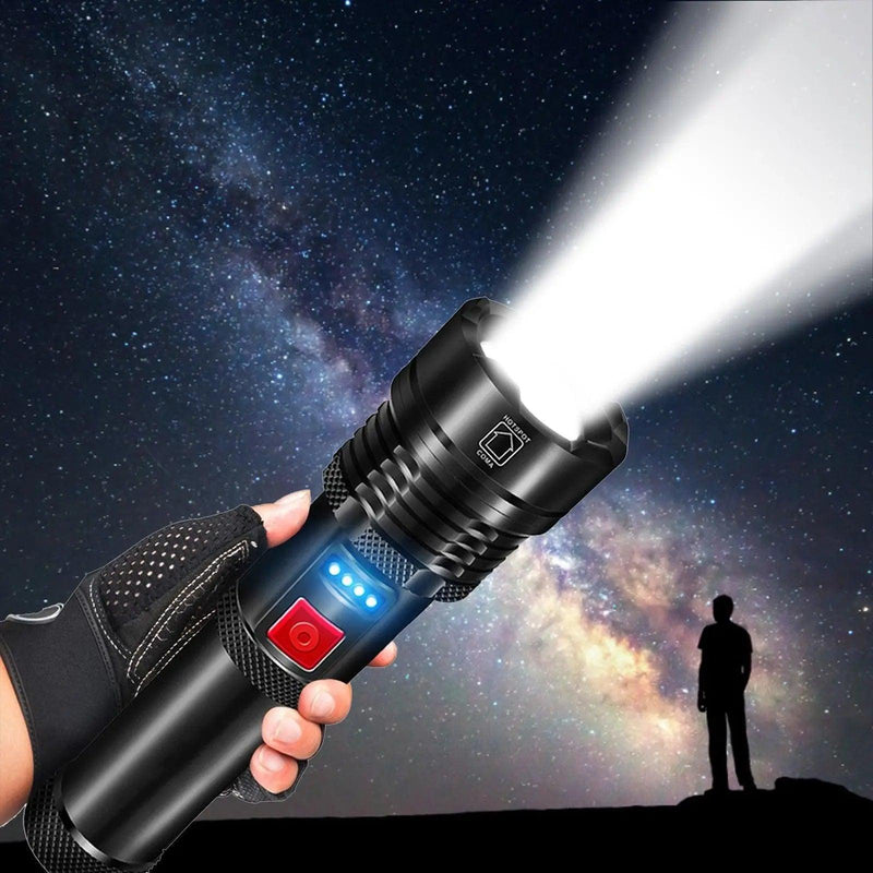 C2 XHP50 Super Powerful LED Flashlight Tactical Torch Built-in Battery USB Rechargeable Waterproof P50 Lamp Ultra Bright Lantern - SANTANA HOUSE