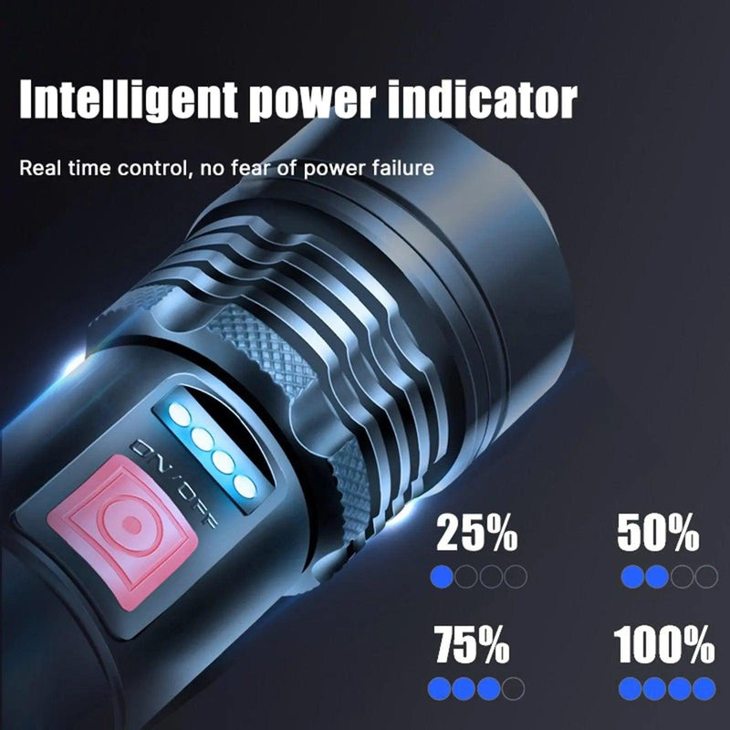 C2 XHP50 Super Powerful LED Flashlight Tactical Torch Built-in Battery USB Rechargeable Waterproof P50 Lamp Ultra Bright Lantern - SANTANA HOUSE