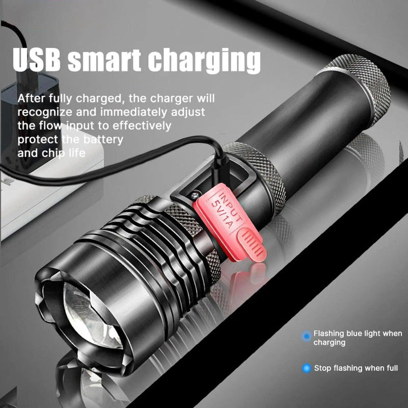 C2 XHP50 Super Powerful LED Flashlight Tactical Torch Built-in Battery USB Rechargeable Waterproof P50 Lamp Ultra Bright Lantern - SANTANA HOUSE