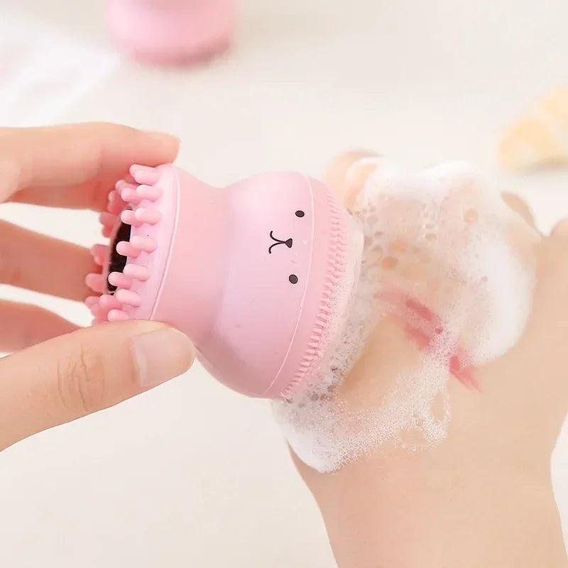 1PC Octopus Silicone Facial Cleansing Brush Makeup Removal Massage Brush Portable Soft Sponge Facial Cleanser Deep Pore Cleaning SANTANA HOUSE