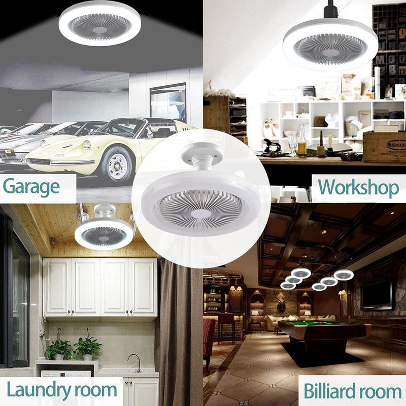 30W Ceiling Fan with Lighting Lamp E27 Converter Base with Remote Control for Bedroom Living Home Silent AC85-265V - SANTANA HOUSE