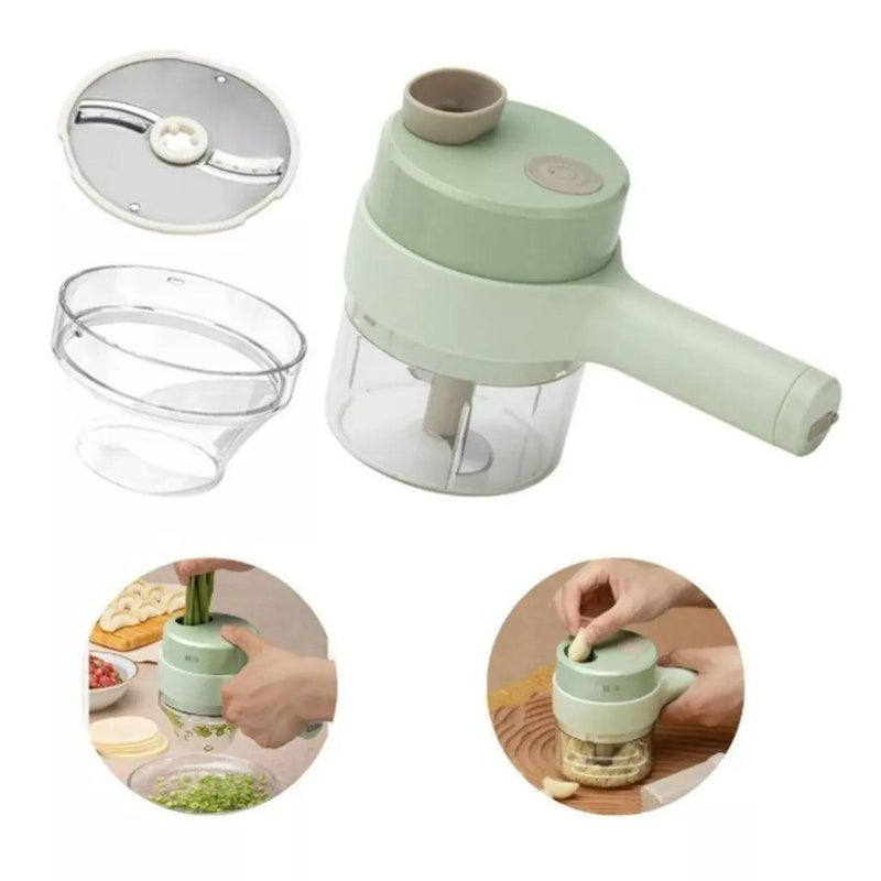 Cortador Triturador Elétrico Multifuncional 4 em 1 - Facilidade e Versatilidade na Preparação de Alimentos - SANTANA HOUSE