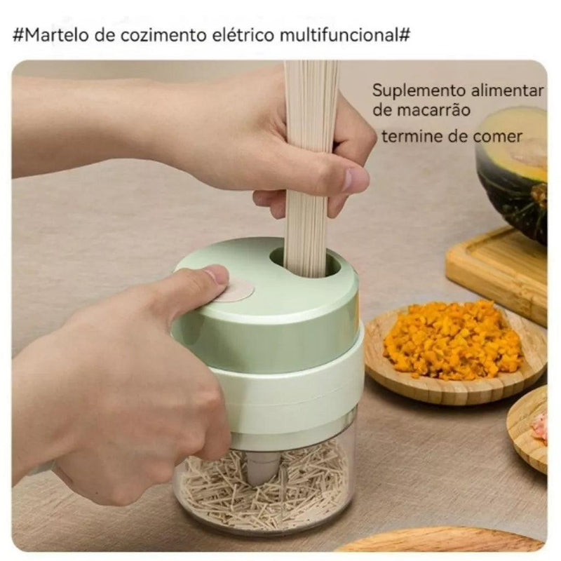 Cortador Triturador Elétrico Multifuncional 4 em 1 - Facilidade e Versatilidade na Preparação de Alimentos - SANTANA HOUSE