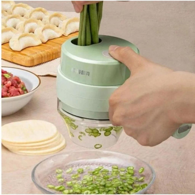 Cortador Triturador Elétrico Multifuncional 4 em 1 - Facilidade e Versatilidade na Preparação de Alimentos - SANTANA HOUSE